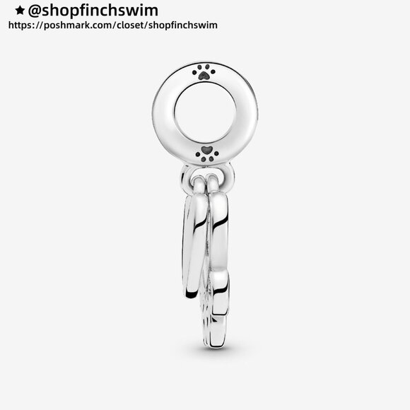 Pandora Hearts & Paw Print Dangle Charm - Picture 3 of 4
